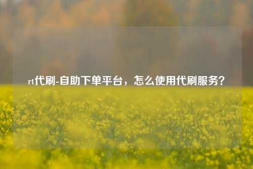 rt代刷-自助下单平台，怎么使用代刷服务？